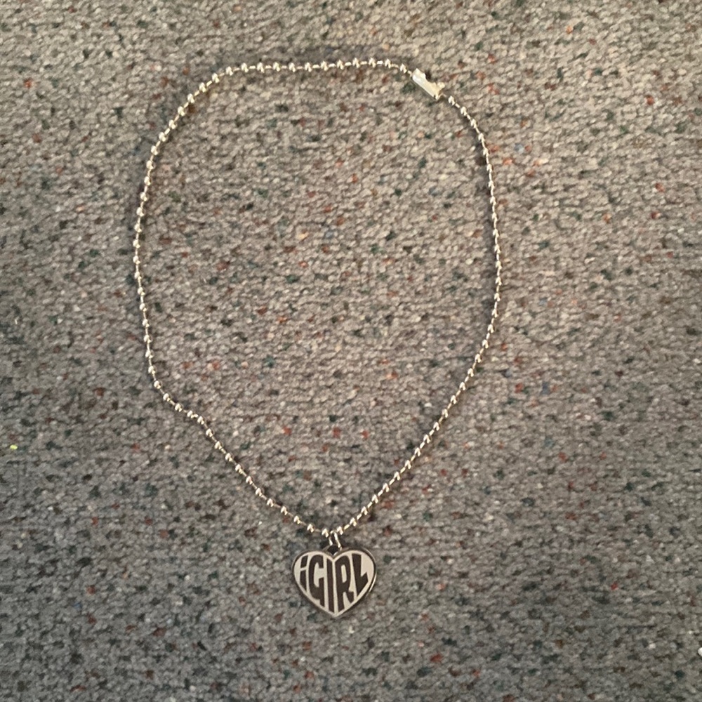 Silver Heart Necklace with metal chain